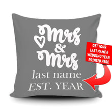 Load image into Gallery viewer, PERSONALIZED MR AND MRS - THROW PILLOW COVER - 18" X 18"