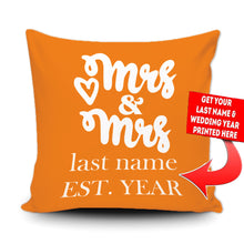 Load image into Gallery viewer, PERSONALIZED MR AND MRS - THROW PILLOW COVER - 18" X 18"