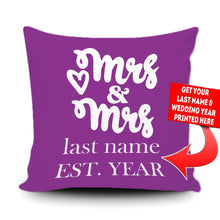 Load image into Gallery viewer, PERSONALIZED MR AND MRS - THROW PILLOW COVER - 18" X 18"