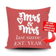 Load image into Gallery viewer, PERSONALIZED MR AND MRS - THROW PILLOW COVER - 18" X 18"