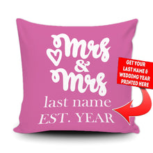 Load image into Gallery viewer, PERSONALIZED MR AND MRS - THROW PILLOW COVER - 18" X 18"