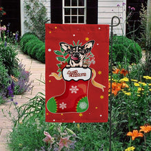 Load image into Gallery viewer, KafePross-Merry Christmas Cute Dog Chichihua in Christmas Sock Garden House Flag