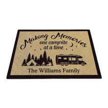 Load image into Gallery viewer, KafePross Personalized Making Memories Camper Doormat