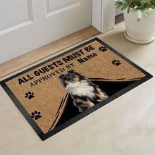 Load image into Gallery viewer, KafePross Shetland Sheepdog Dog Doormat All Guest Must be Approved Rubber Floor Mat