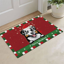 Load image into Gallery viewer, KafePross Christmas Decoration Doormat with Cute Dog Australian Shepherd