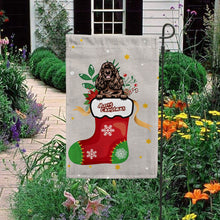 Load image into Gallery viewer, KafePross-Merry Christmas Cute Dog Cocker Spaniel in Christmas Sock Garden House Flag