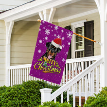 Load image into Gallery viewer, KafePross-Merry Christmas Dog Rottweiler Garden House Flag