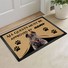 Load image into Gallery viewer, Custom Dog's Name Doormat-All Guests Must be Approved By PitBull Outdoor Doormat