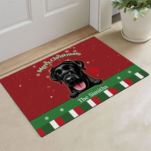 Load image into Gallery viewer, KafePross Personalized Christmas Decoration Doormat with Cute Dog Labrador