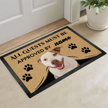 Load image into Gallery viewer, Custom Dog's Name Doormat-All Guests Must be Approved By PitBull Outdoor Doormat