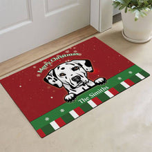 Load image into Gallery viewer, KafePross Personalized Christmas Decoration Doormat with Cute Dog Dalmatian