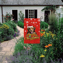 Load image into Gallery viewer, KafePross-Merry Christmas Dog Golden Retriever Garden House Flag