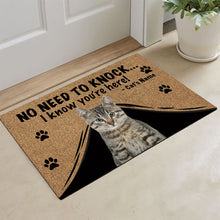 Load image into Gallery viewer, KafePross Cat Doormat Not Need to Knock, We Know You're Here