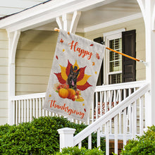Load image into Gallery viewer, KafePross - Happy Thanksgiving Day Belgian Shepherd Malinois Pumpkin Maple Leaf Fall Give Thanks Dog Garden House Flag
