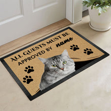 Load image into Gallery viewer, Custom Dog's Name Doormat-All Guests Must be Approved By My Cat Outdoor Doormat