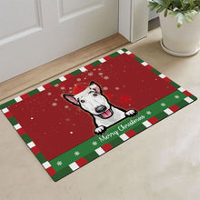 Load image into Gallery viewer, KafePross Christmas Decoration Doormat with Cute Dog Bull Terrier