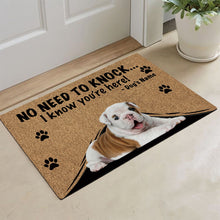 Load image into Gallery viewer, KafePross - English BullDog Doormat - Not Need to Knock, I Know You're Here