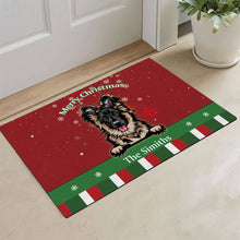 Load image into Gallery viewer, KafePross Personalized Christmas Decoration Doormat with Cute Dog Australian Shepherd