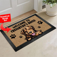 Load image into Gallery viewer, KafePross - Personalized Welcome to My House Home Dog Doormat Golden Retriever Floor Mat
