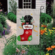 Load image into Gallery viewer, KafePross-Merry Christmas Cute Dog Labrador in Christmas Sock Garden House Flag