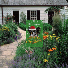 Load image into Gallery viewer, KafePross-Merry Christmas Dog Papillion Garden House Flag