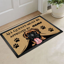 Load image into Gallery viewer, KafePross-Boxer Peeking Dog Doormat-All Guests Must be Approved