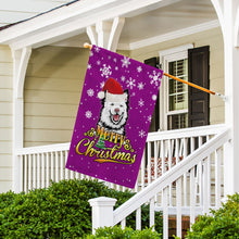 Load image into Gallery viewer, KafePross-Merry Christmas Dog Finnish Lapphund Garden House Flag