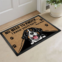 Load image into Gallery viewer, KafePross - Pit Bull Peeking Dog Doormat - Not Need to Knock, I Know You're Here