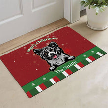 Load image into Gallery viewer, KafePross Personalized Christmas Decoration Doormat with Cute Dog Akita