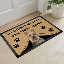 Load image into Gallery viewer, Custom Dog's Name Doormat-All Guests Must be Approved By YorkshireTerrier Outdoor Doormat