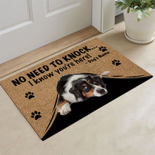 Load image into Gallery viewer, KafePross Australian Shepherd Doormat Not Need to Knock, We Know You're Here