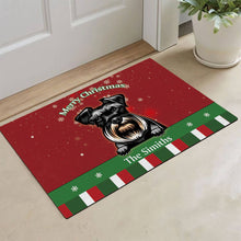 Load image into Gallery viewer, KafePross Personalized Christmas Decoration Doormat with Cute Dog Schnauzer