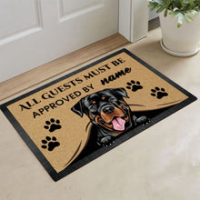 Load image into Gallery viewer, KafePross-Rottweiler Peeking Dog Doormat-All Guests Must be Approved