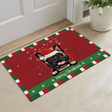 Load image into Gallery viewer, KafePross Christmas Decoration Doormat with Cute Dog French Bulldog
