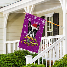 Load image into Gallery viewer, KafePross-Merry Christmas Dog Boston Terrier Garden House Flag