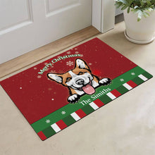Load image into Gallery viewer, KafePross Personalized Christmas Decoration Doormat with Cute Dog Dachshund