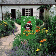 Load image into Gallery viewer, Merry Christmas Dog Bernese Mountain Garden House Flag