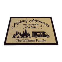 Load image into Gallery viewer, KafePross Personalized Making Memories Camper Doormat