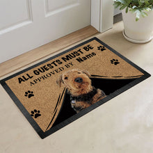 Load image into Gallery viewer, KafePross Airedale Dog Doormat All Guest Must be Approved Rubber Floor Mat