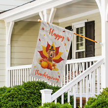 Load image into Gallery viewer, KafePross - Happy Thanksgiving Day Vizsla Pumpkin Maple Leaf Fall Give Thanks Dog Garden House Flag