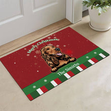 Load image into Gallery viewer, KafePross Personalized Christmas Decoration Doormat with Cute Dog Australian Shepherd