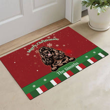 Load image into Gallery viewer, KafePross Personalized Christmas Decoration Doormat with Cute Dog Australian Shepherd