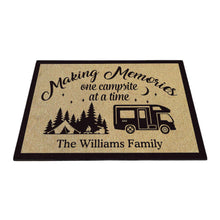 Load image into Gallery viewer, KafePross Personalized Making Memories Camper Doormat