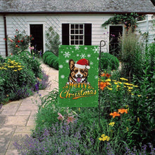 Load image into Gallery viewer, KafePross-Merry Christmas Dog Pembroke Welsh Corgi Garden House Flag