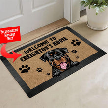 Load image into Gallery viewer, KafePross - Personalized Welcome to My House Home Dog Doormat Rottweiler Floor Mat