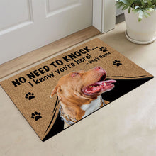 Load image into Gallery viewer, KafePross Pitbull Doormat Not Need to Knock, We Know You're Here
