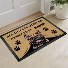 Load image into Gallery viewer, KafePross-French Bulldog Peeking Dog Doormat-All Guests Must be Approved