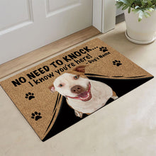 Load image into Gallery viewer, KafePross Pitbull Doormat Not Need to Knock, We Know You're Here