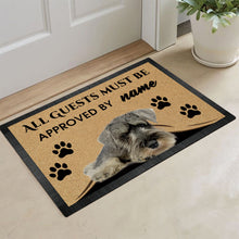 Load image into Gallery viewer, Custom Dog's Name Doormat-All Guests Must be Approved By Schnauzer Outdoor Doormat