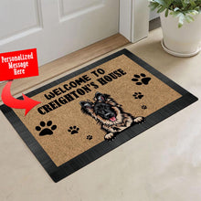 Load image into Gallery viewer, KafePross - Personalized Welcome to My House Home Dog Doormat German Shepherd Floor Mat